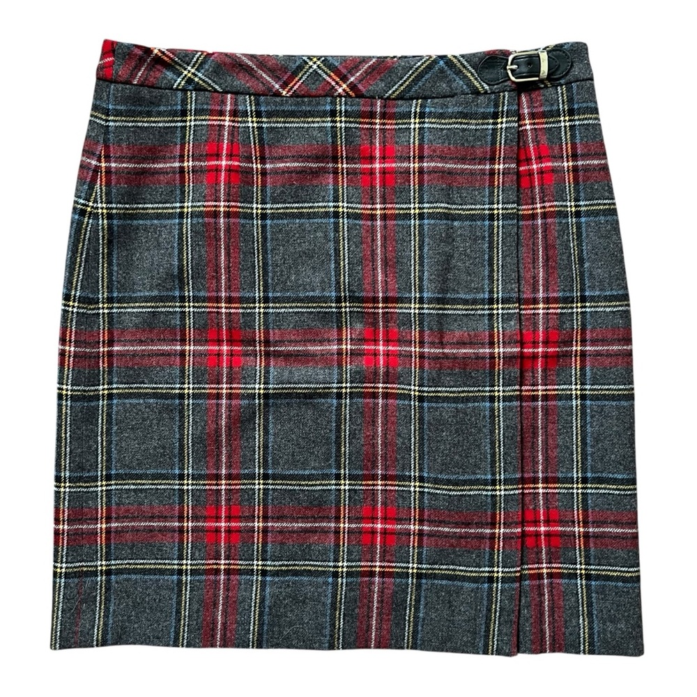 VINTAGE PENDLETON Women’s 100% Virgin Wool Red Grey Plaid Tartan Pencil Skirt
